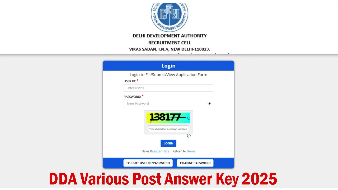 DDA JE Answer Key 2025 OUT